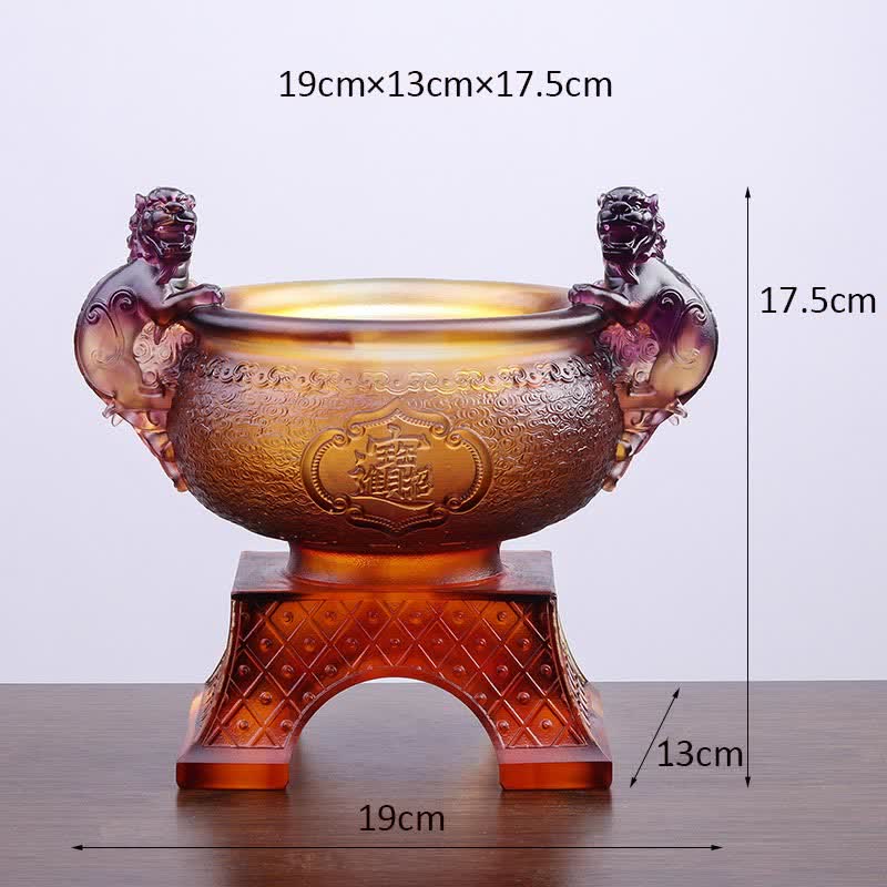 Bol au trésor en cristal PiXiu de Liuli fait à la main, pièce d'art