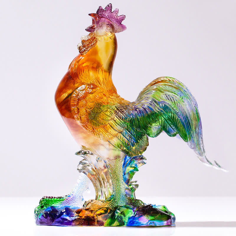Pièce d'art décorative zen en cristal Liuli faite à la main