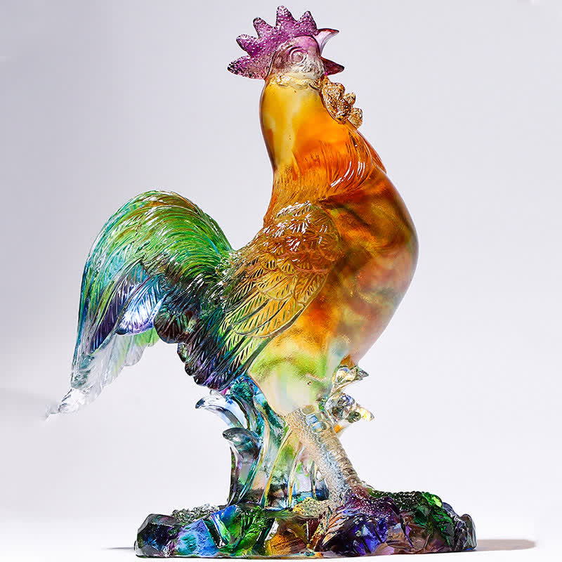 Pièce d'art décorative zen en cristal Liuli faite à la main