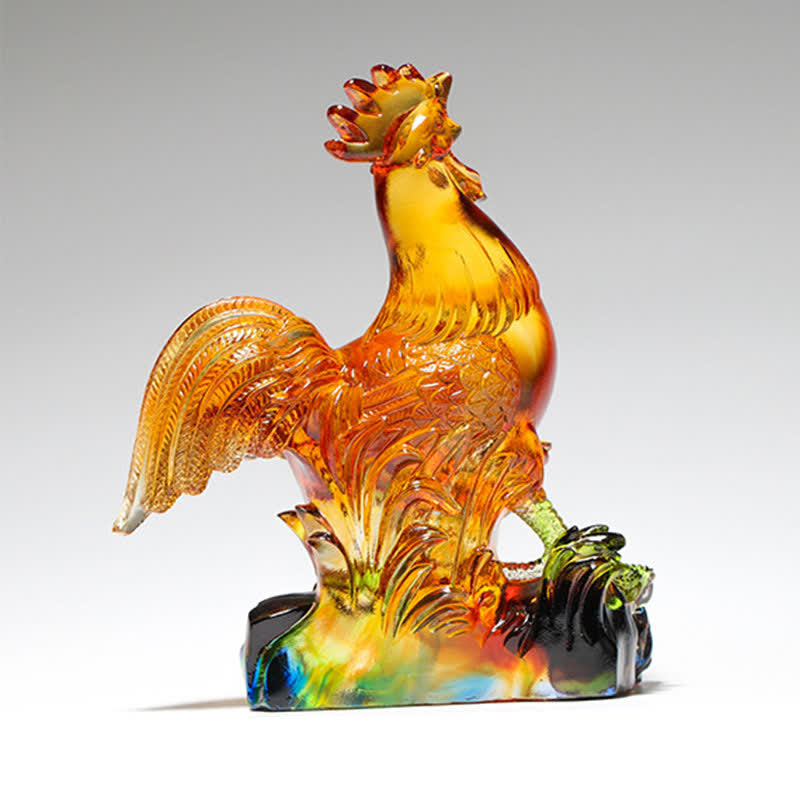 Pièce d'art décorative zen en cristal Liuli faite à la main