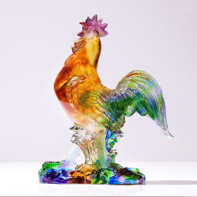 Pièce d'art décorative zen en cristal Liuli faite à la main