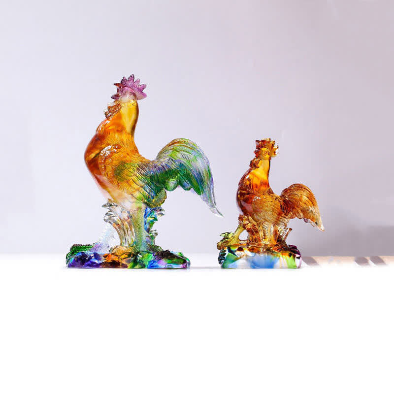Pièce d'art décorative zen en cristal Liuli faite à la main