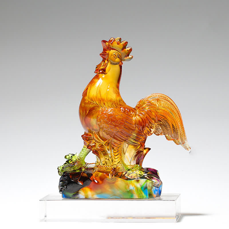 Pièce d'art décorative zen en cristal Liuli faite à la main