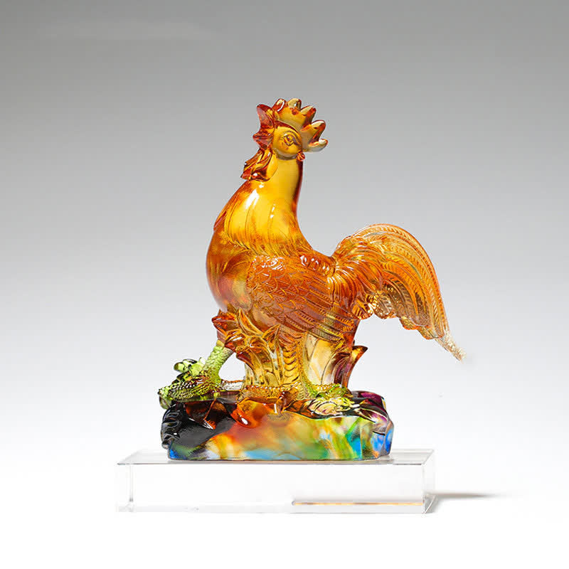 Pièce d'art décorative zen en cristal Liuli faite à la main