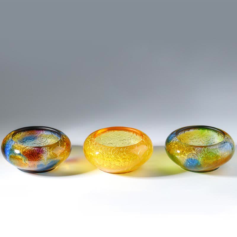 Bol à trésor en cristal Liuli fait à la main pour la décoration de la prospérité