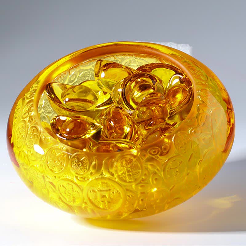 Bol à trésor en cristal Liuli fait à la main pour la décoration de la prospérité