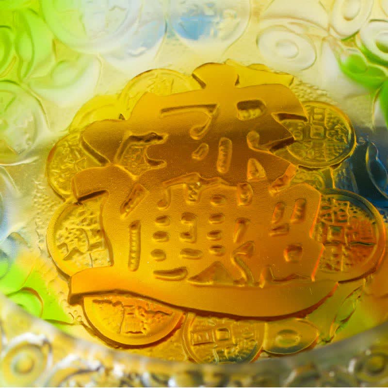 Bol à trésor en cristal Liuli fait à la main pour la décoration de la prospérité