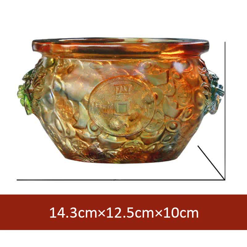 Bol en cristal Liuli fait main pour décoration d'intérieur zen