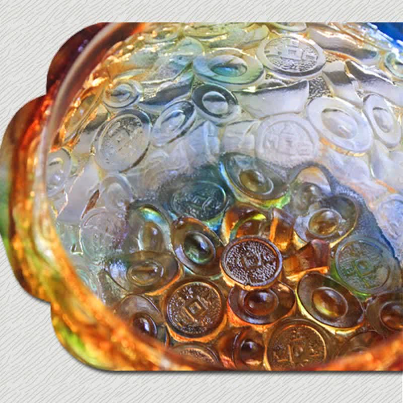 Bol en cristal Liuli fait main pour décoration d'intérieur zen
