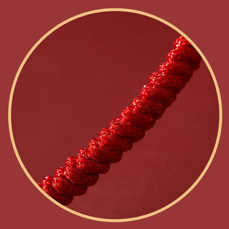 Bracelet de bénédiction fait main en cinabre et lotus avec boucle de paix