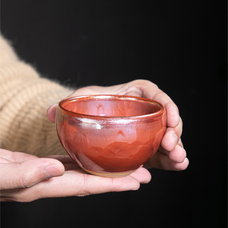 Tasse à thé en céramique faite à la main avec motif de lotus pour la cérémonie du thé Kung Fu