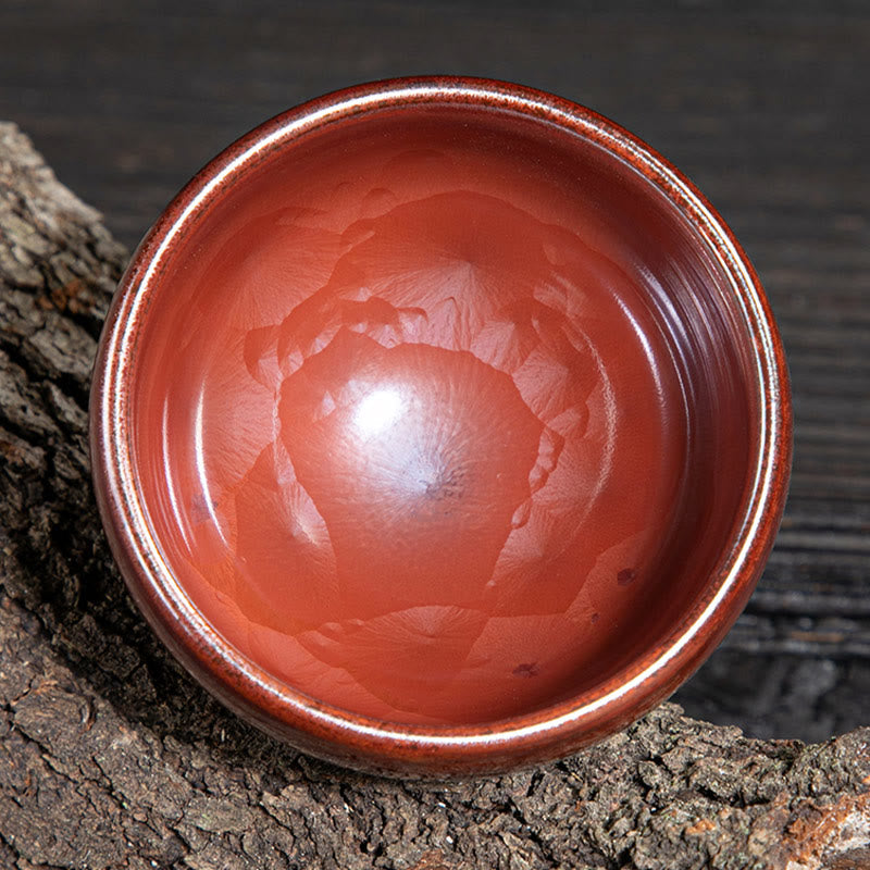 Tasse à thé en céramique faite à la main avec motif de lotus pour la cérémonie du thé Kung Fu