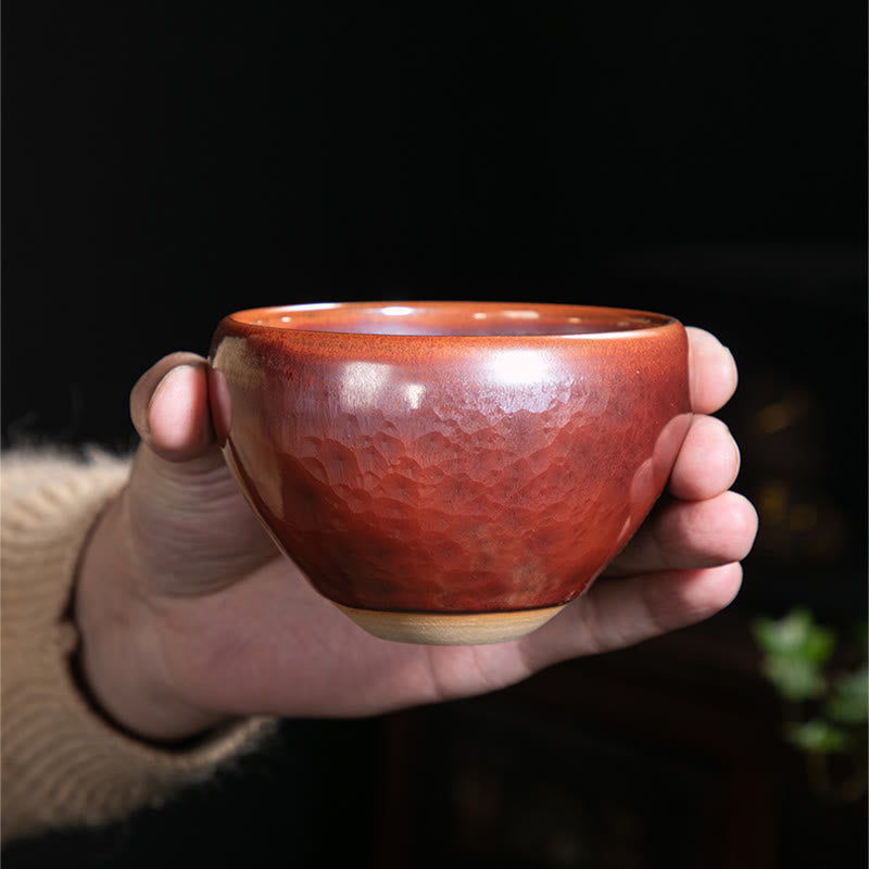 Tasse à thé en céramique faite à la main avec motif de lotus pour la cérémonie du thé Kung Fu