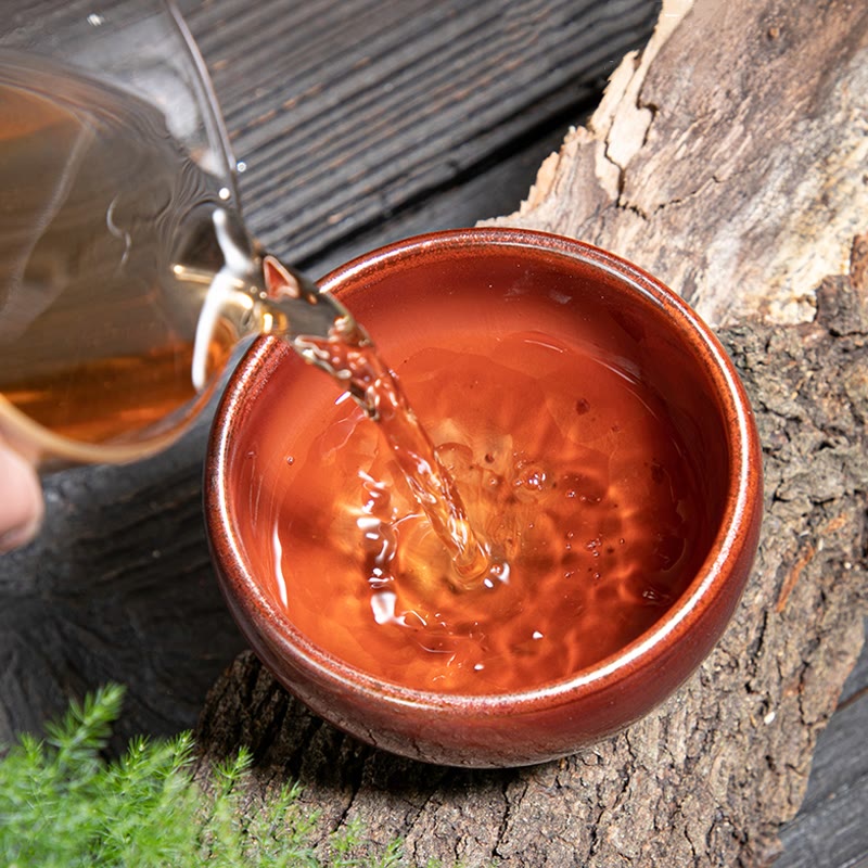 Tasse à thé en céramique faite à la main avec motif de lotus pour la cérémonie du thé Kung Fu