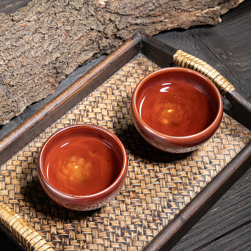 Tasse à thé en céramique faite à la main avec motif de lotus pour la cérémonie du thé Kung Fu