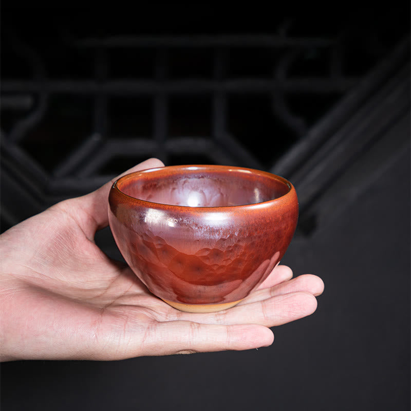 Tasse à thé en céramique faite à la main avec motif de lotus pour la cérémonie du thé Kung Fu