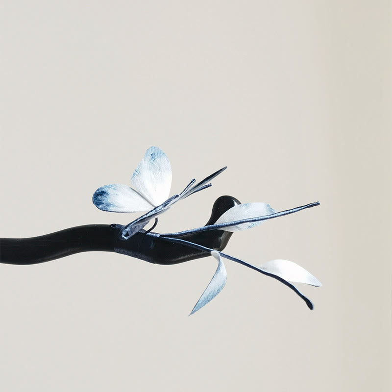 Épingle à cheveux en velours de soie de mûrier faite à la main avec fleur et papillon
