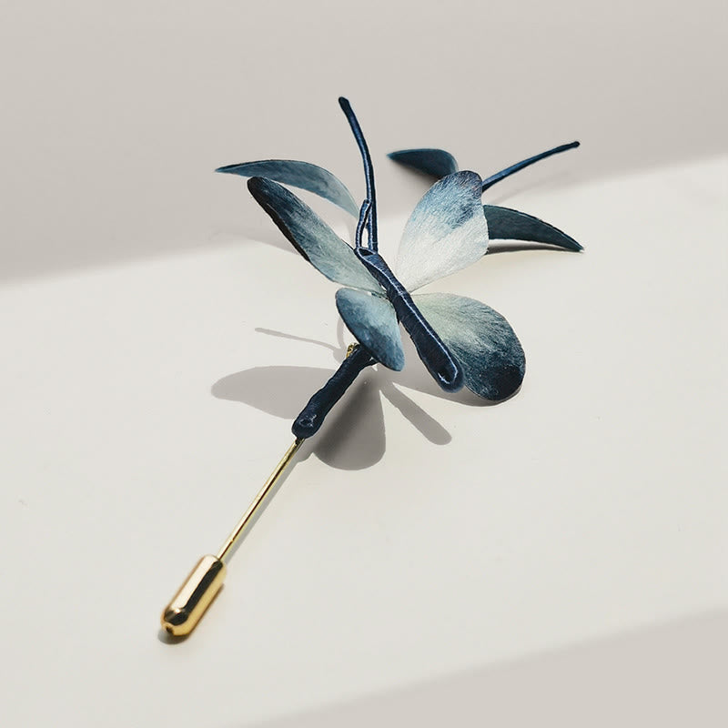Épingle à cheveux en velours de soie de mûrier faite à la main avec fleur et papillon