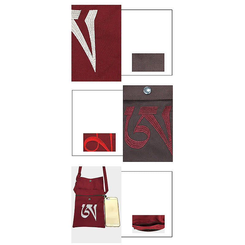 Sac crossbody de yoga en coton OM Mantra fait à la main