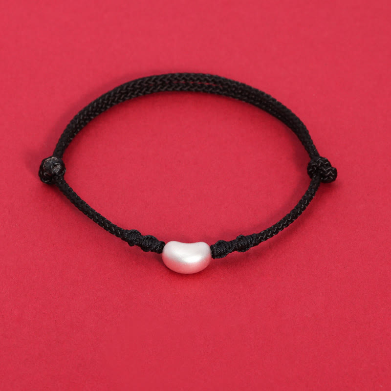 Bracelet en fil rouge fait main en argent sterling 999, symbole de chance
