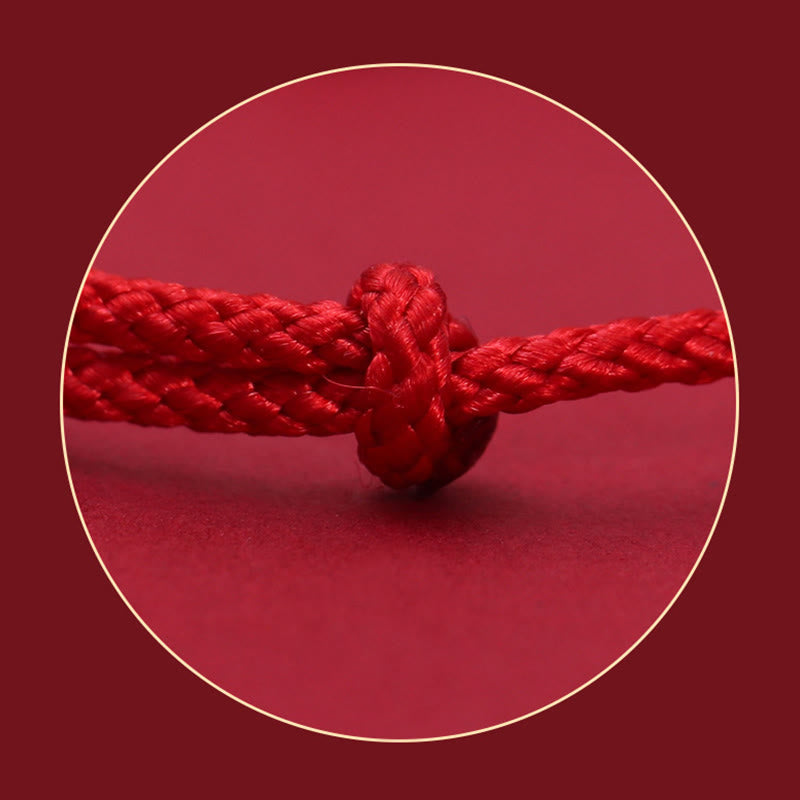 Bracelet en fil rouge fait main en argent sterling 999, symbole de chance