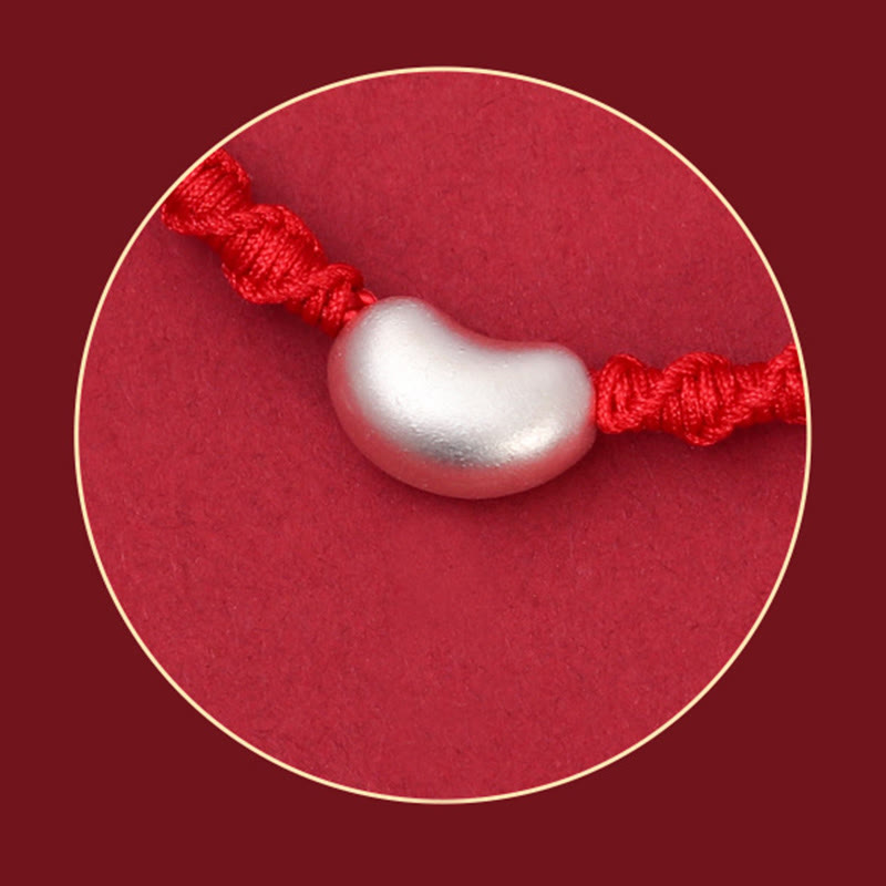Bracelet en fil rouge fait main en argent sterling 999, symbole de chance