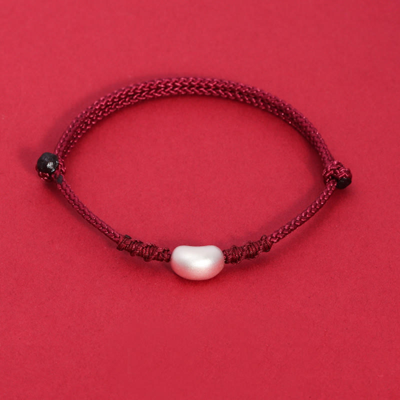 Bracelet en fil rouge fait main en argent sterling 999, symbole de chance