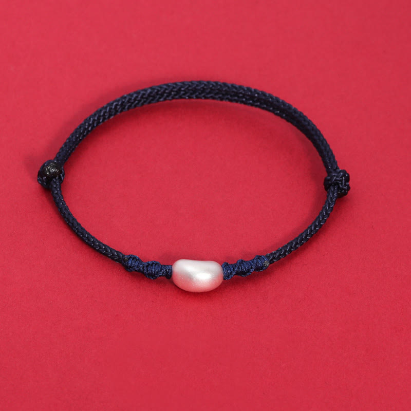 Bracelet en fil rouge fait main en argent sterling 999, symbole de chance