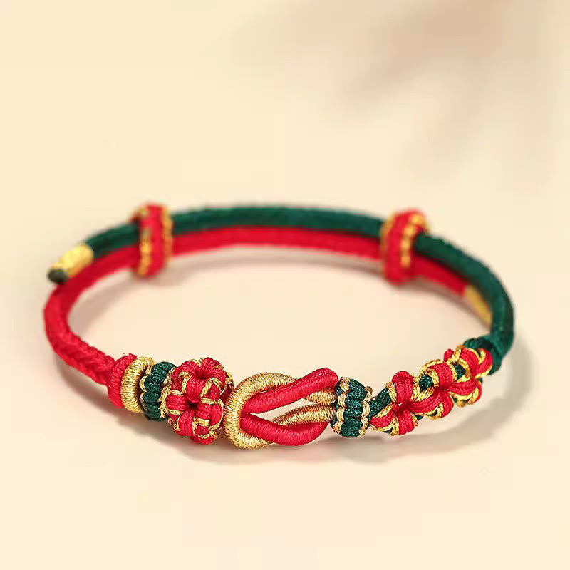 Bracelet en fil rouge fait main, protection du nœud de paix à huit fils