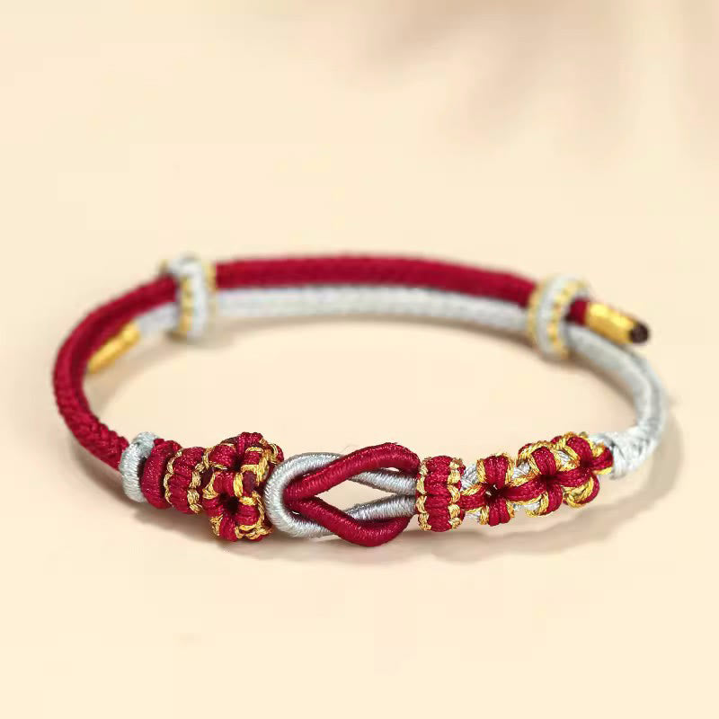 Bracelet en fil rouge fait main, protection du nœud de paix à huit fils