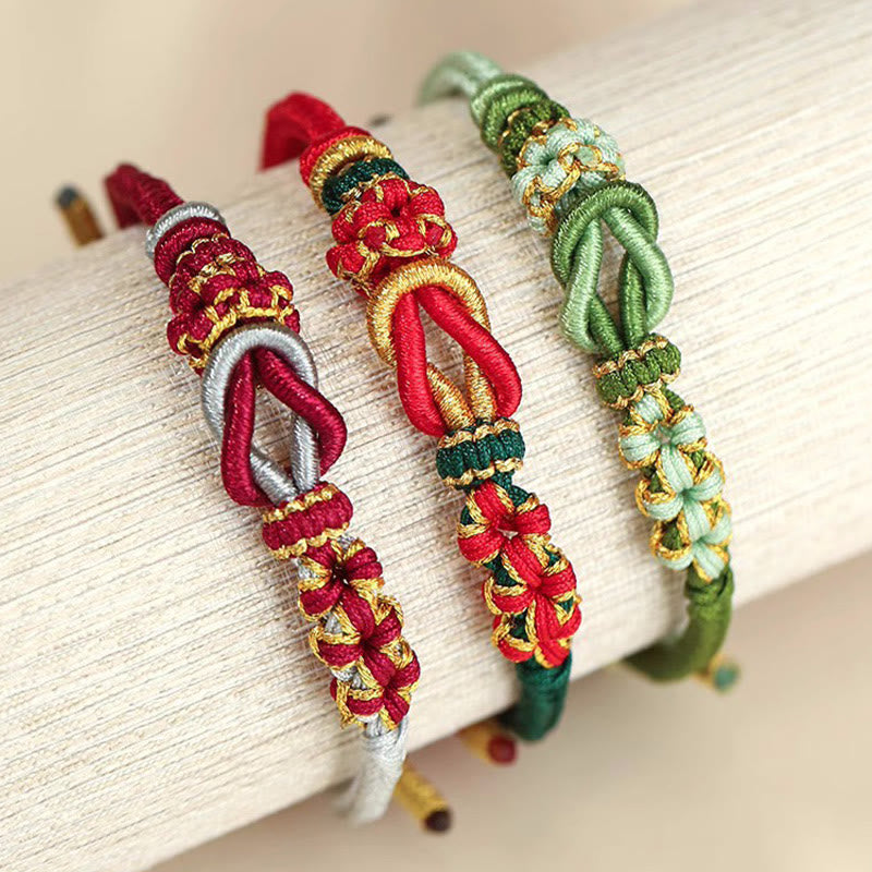 Bracelet en fil rouge fait main, protection du nœud de paix à huit fils