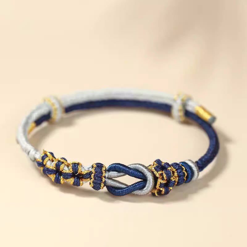 Bracelet en fil rouge fait main, protection du nœud de paix à huit fils