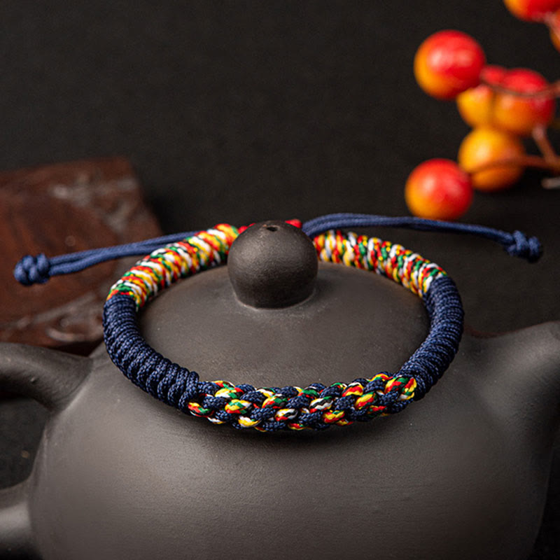 Bracelet en fil rouge fait main pour la protection et la chance, style tibétain