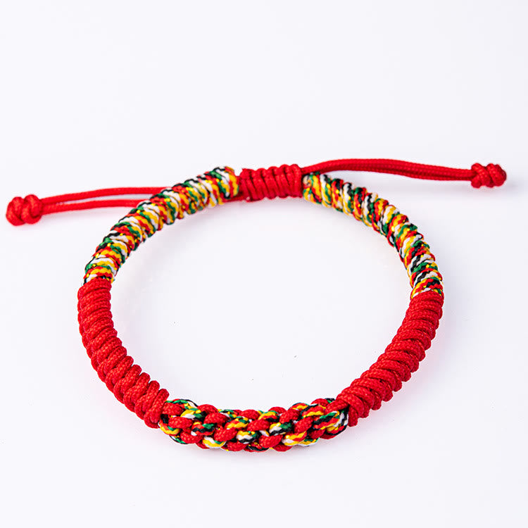 Bracelet en fil rouge fait main pour la protection et la chance, style tibétain