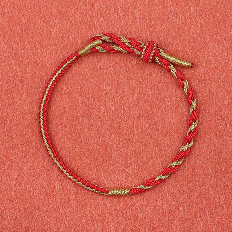 Bracelet de protection du zodiaque chinois en fil rouge fait main