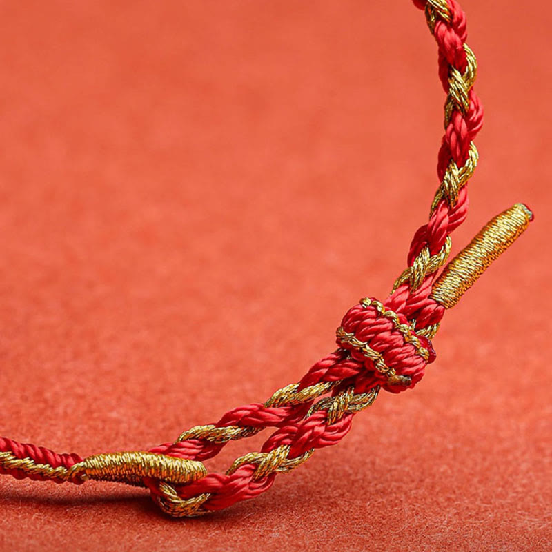 Bracelet de protection du zodiaque chinois en fil rouge fait main