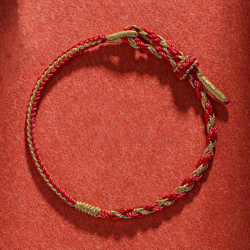 Bracelet de protection du zodiaque chinois en fil rouge fait main