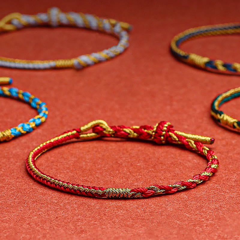 Bracelet de protection du zodiaque chinois en fil rouge fait main