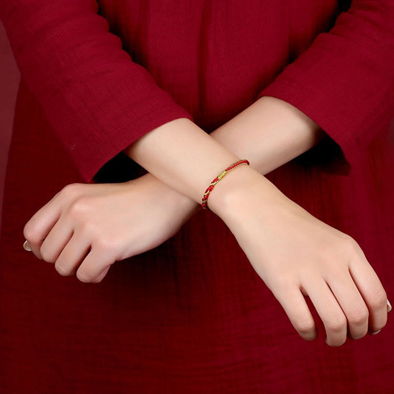 Bracelet de protection du zodiaque chinois en fil rouge fait main