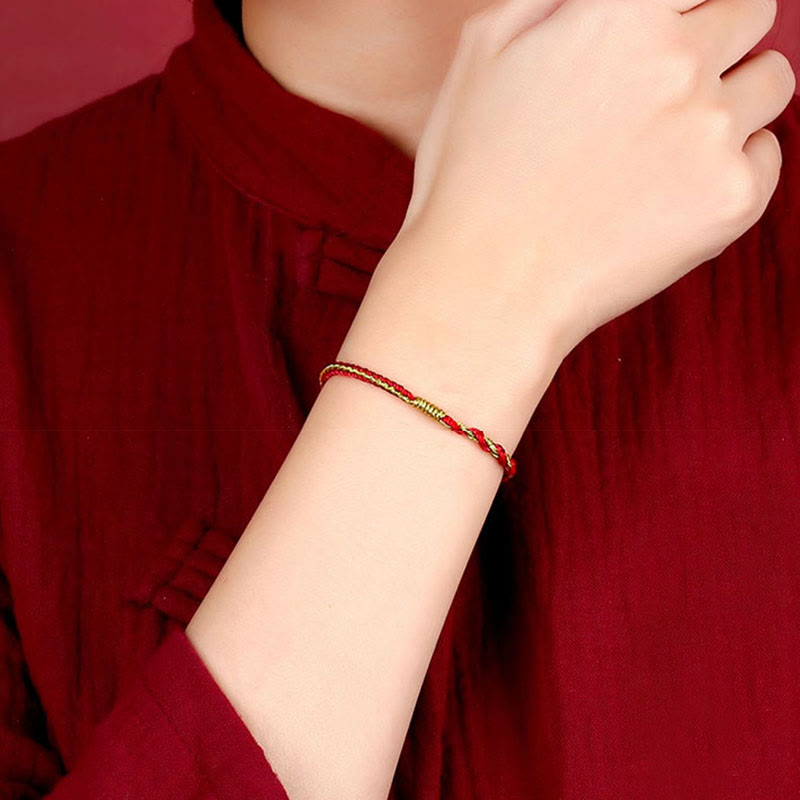 Bracelet de protection du zodiaque chinois en fil rouge fait main