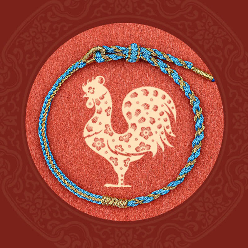 Bracelet de protection du zodiaque chinois en fil rouge fait main