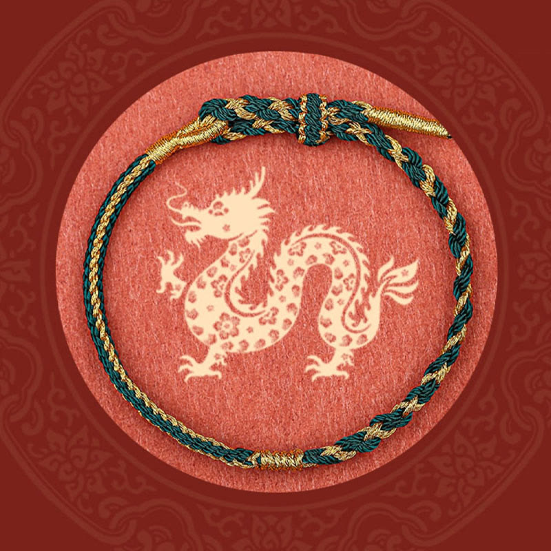 Bracelet de protection du zodiaque chinois en fil rouge fait main