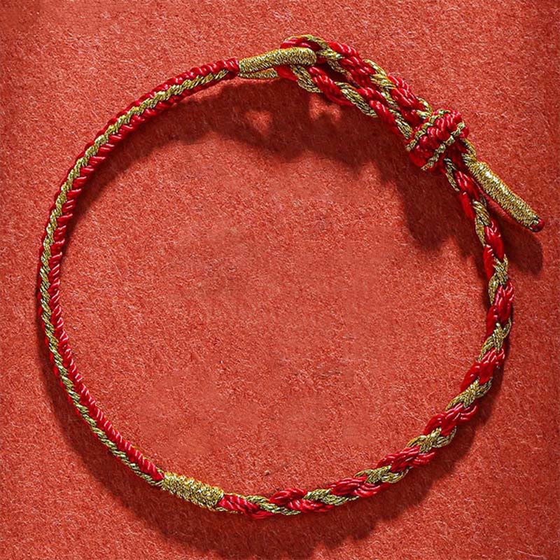 Bracelet de protection du zodiaque chinois en fil rouge fait main