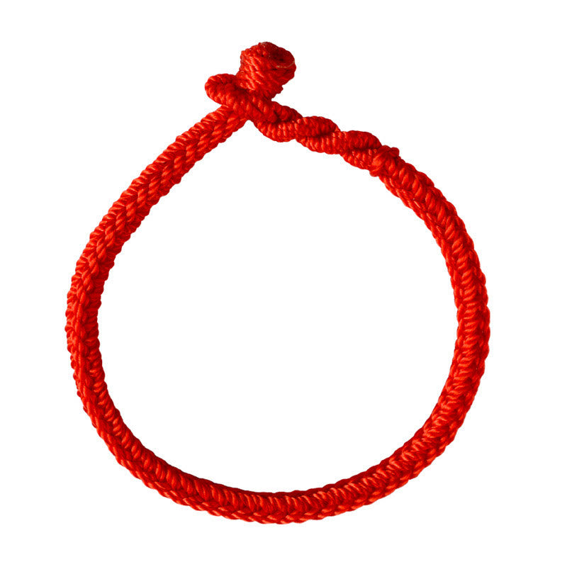Bracelet fait main en fil rouge avec nœud de paix à huit fils