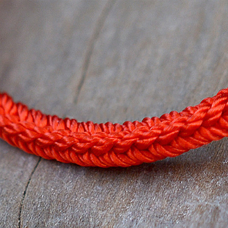 Bracelet fait main en fil rouge avec nœud de paix à huit fils
