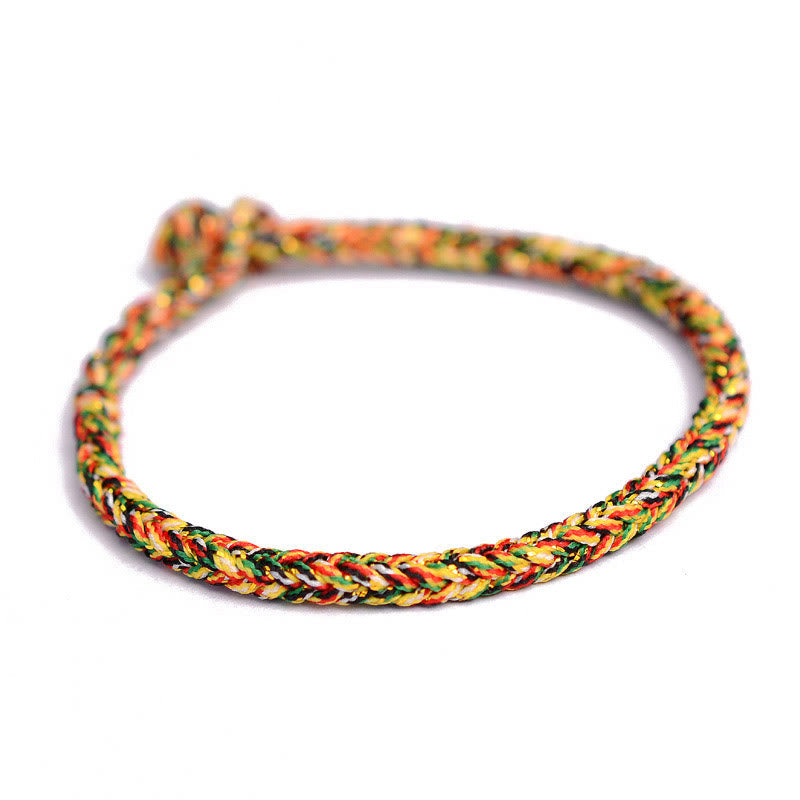 Bracelet fait main en fil rouge avec nœud de paix à huit fils