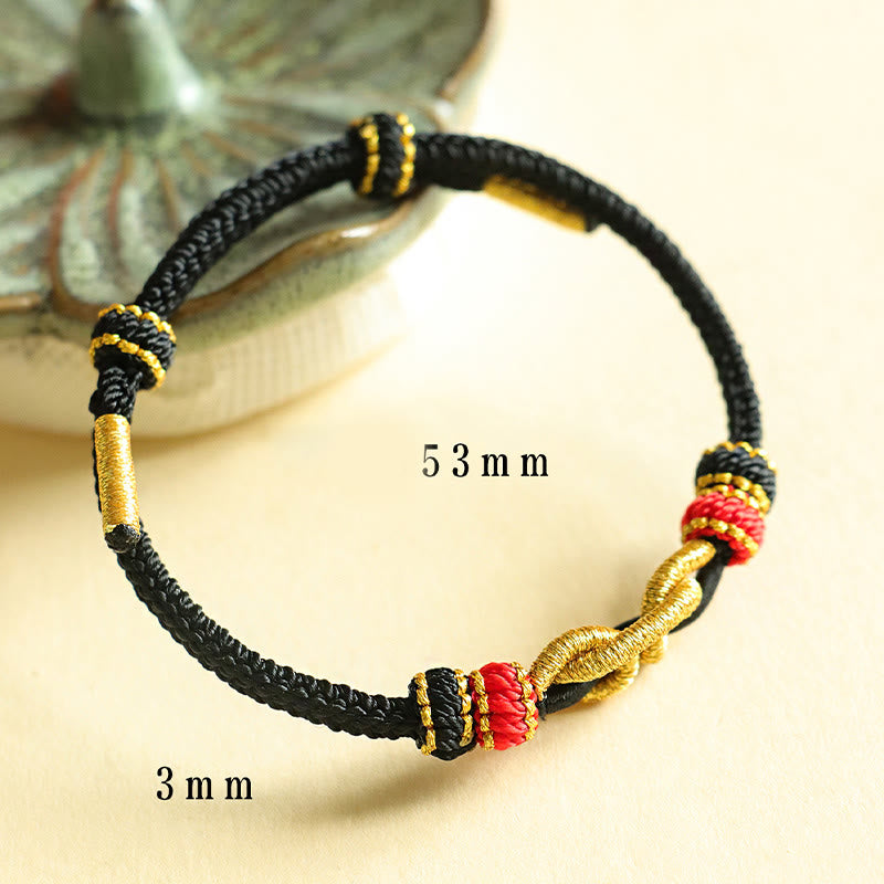 Bracelet de protection en fil rouge fait main avec motif lingot