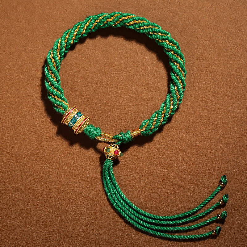Bracelet tibétain en fil rouge fait main pour la chance et la protection