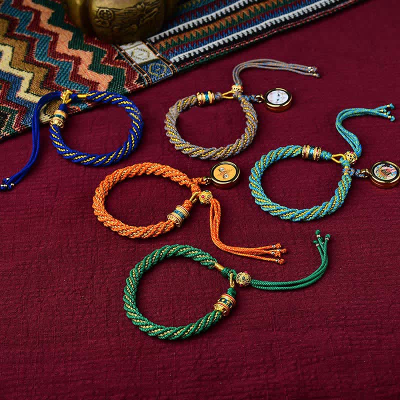 Bracelet tibétain en fil rouge fait main pour la chance et la protection