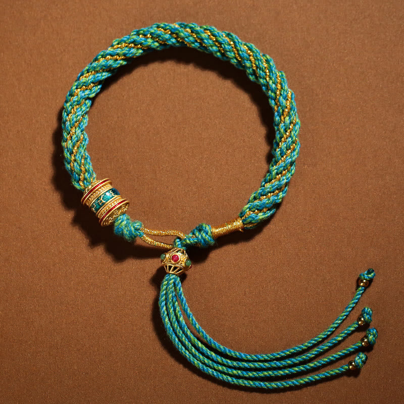 Bracelet tibétain en fil rouge fait main pour la chance et la protection